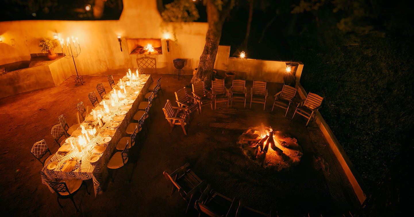 The boma at Notten's Bush Camp in Sabi Sands Private Game Reserve