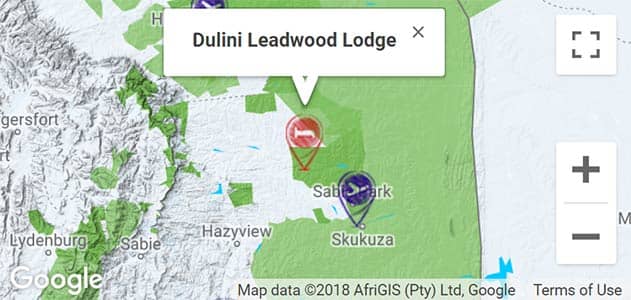 View Dulini Leadwood Lodge on the map in Sabi Sands