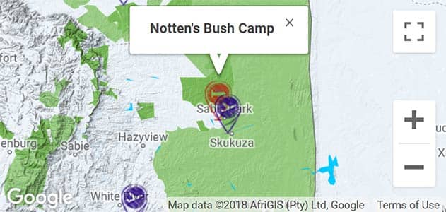 View Notten's Bush Camp on the map in Sabi Sands