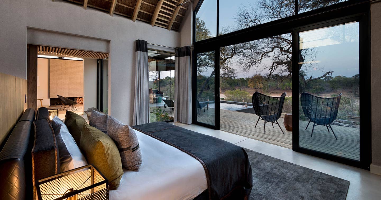 Lion Sands Ivory Lodge bedroom in Sabi Sands