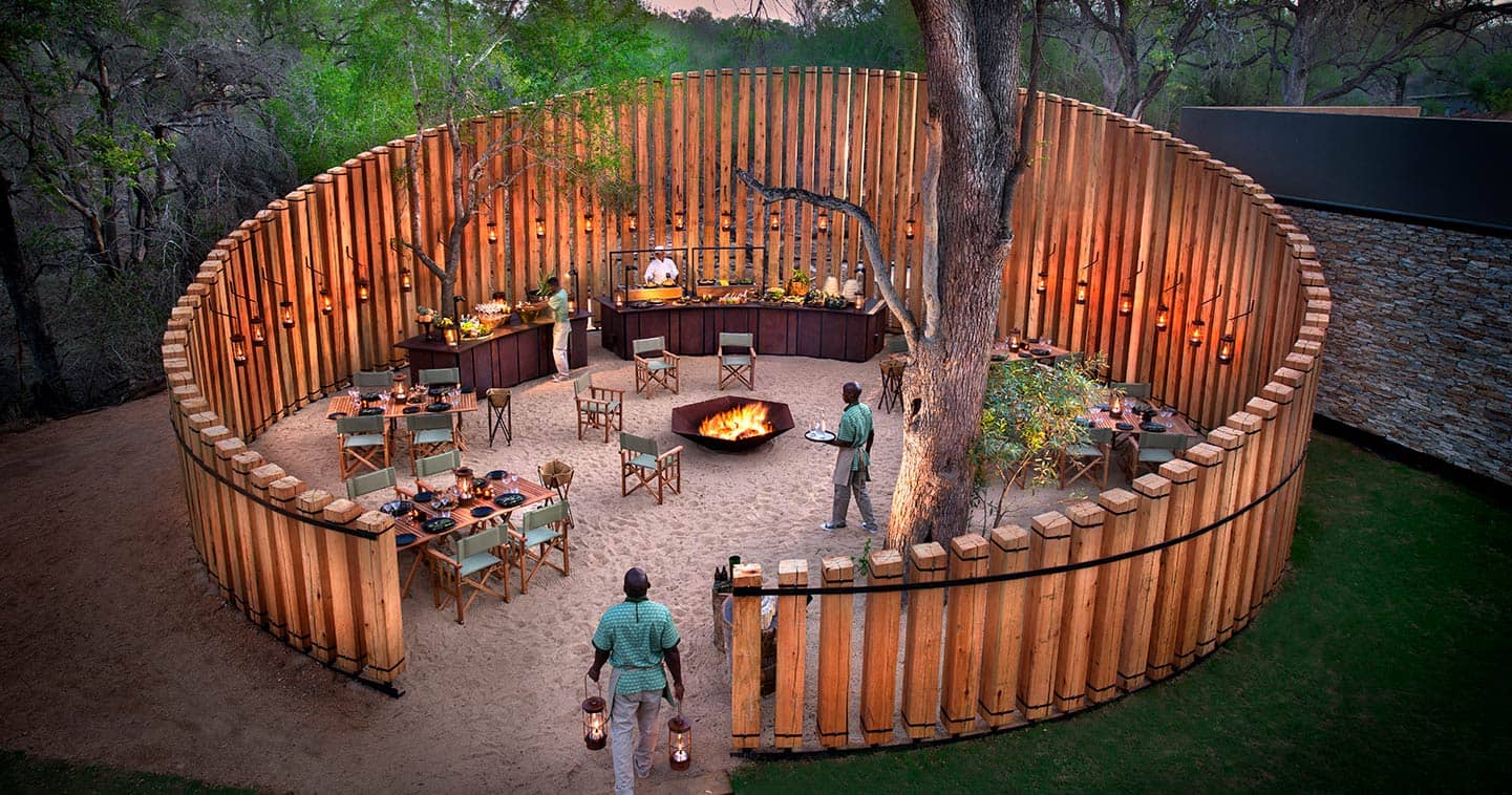 The boma at AndBeyond Tengile Lodge in Sabi Sands