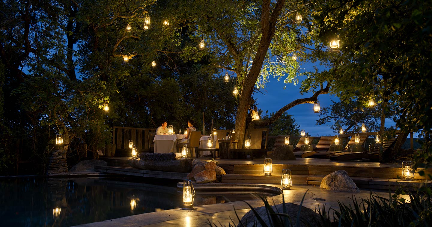 Dining in a luxury setting at Singita Boulders