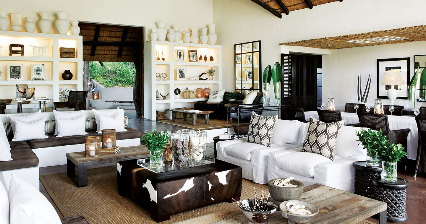 The lounge at Londolozi Tree Camp