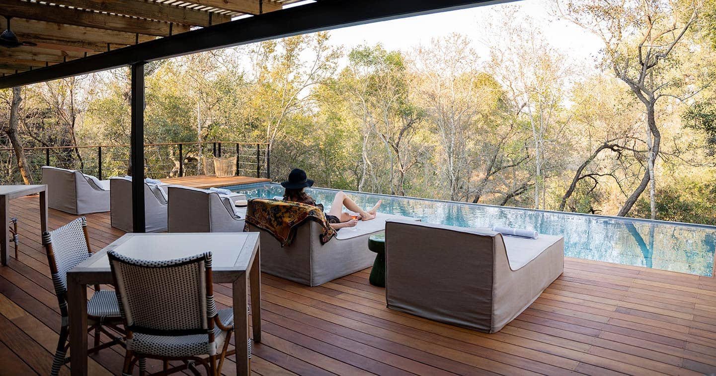 The pool at Simbambili Lodge in Sabi Sands Game Reserve