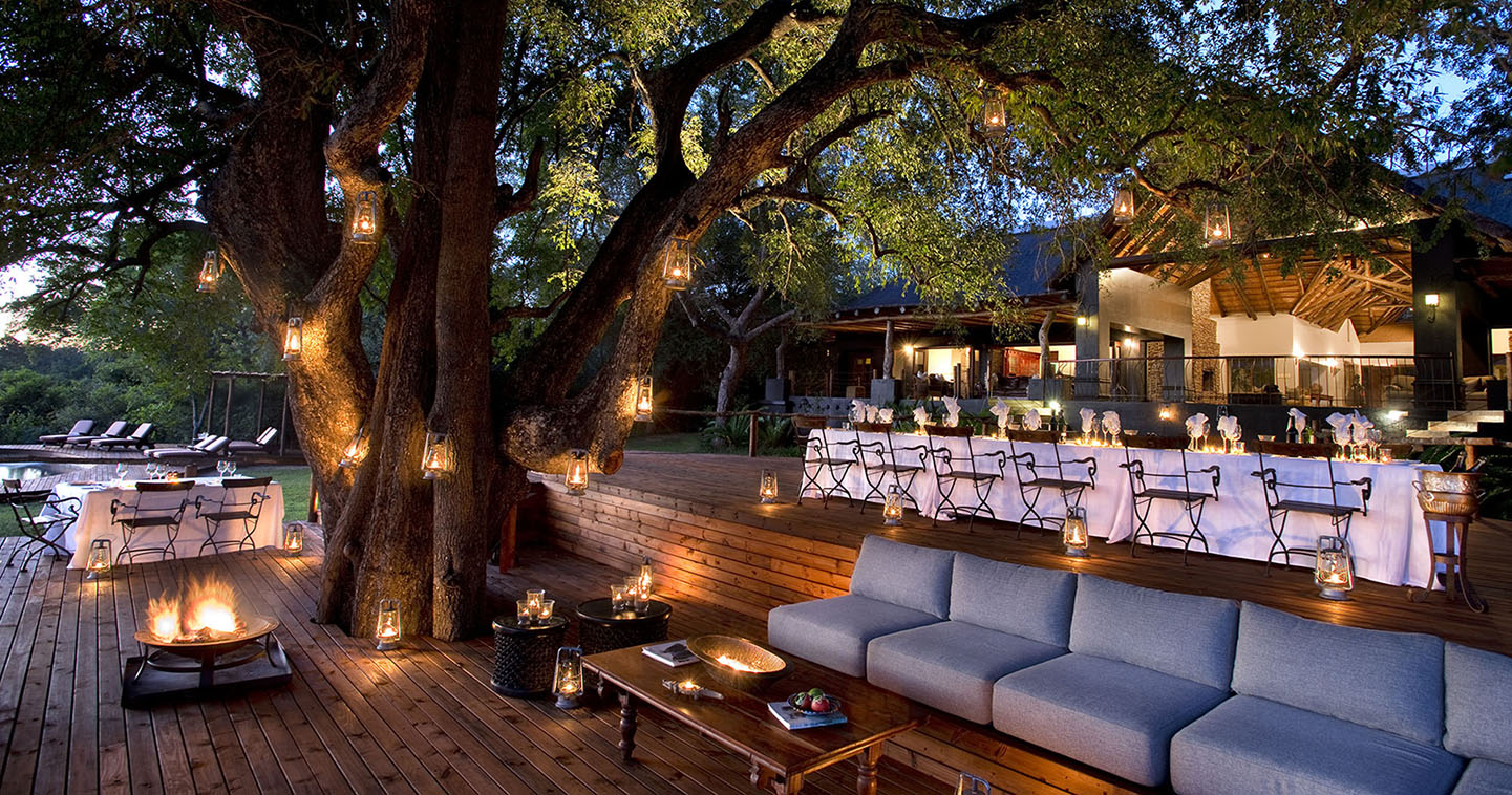 Lion Sands Tinga Lodge main deck in Sabi Sands