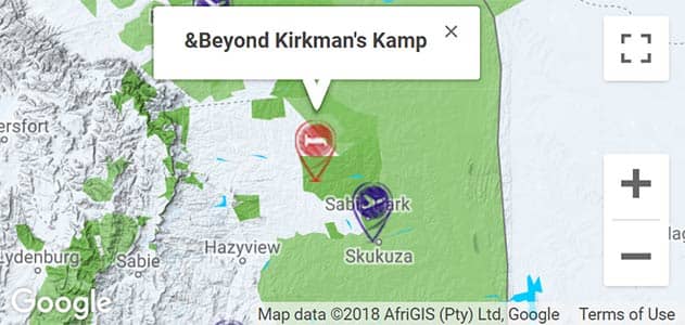 View Kirkmans Kamp on the map in Sabi Sands