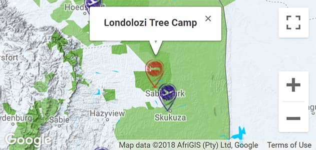 View Londolozi Tree Camp on the map in Sabi Sands