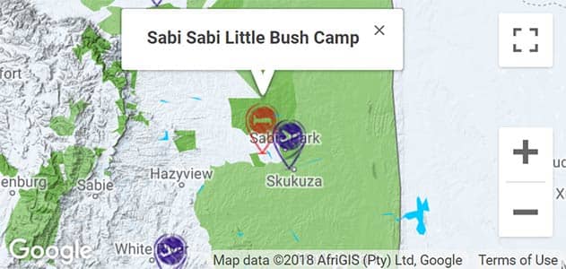 View Sabi Sabi Little Bush Camp on the map in Sabi Sands