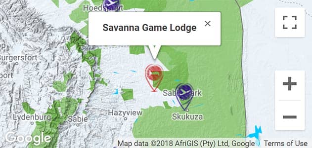 View Savanna Lodge on the map in Sabi Sands