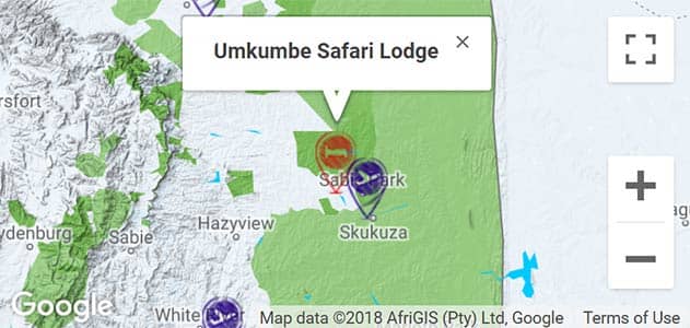 View Umkumbe Safari Lodge on the map in Sabi Sands