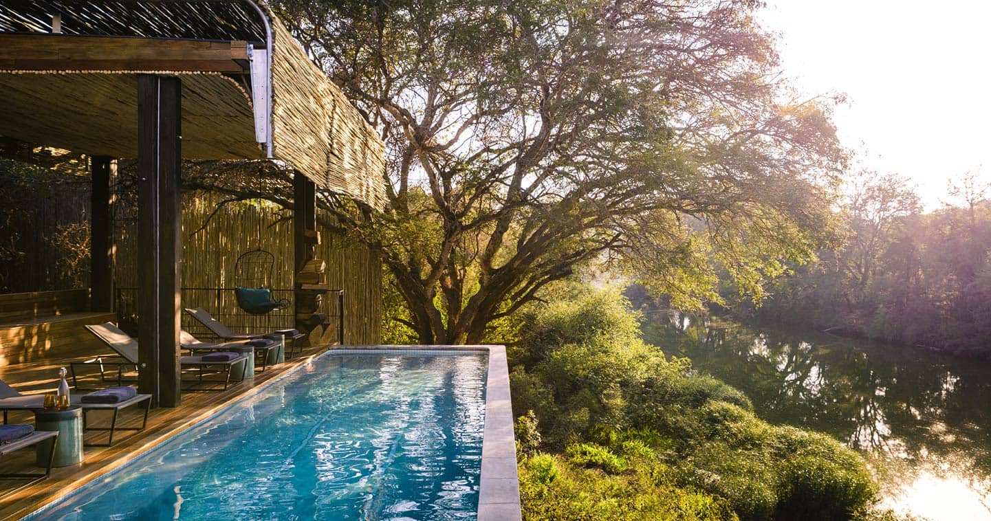 The swimming pool at Singita Sweni