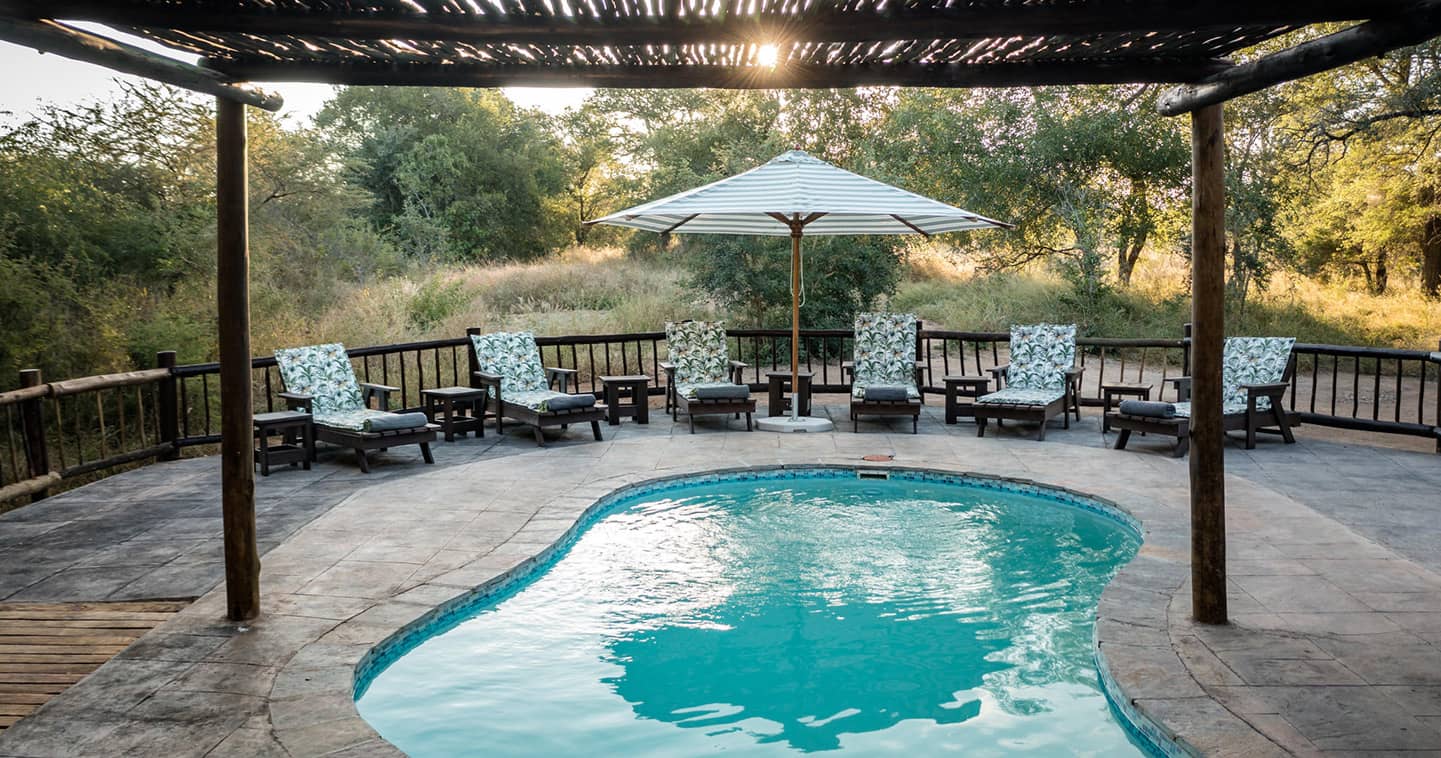 The swimming pool at Umkumbe Bush Lodge